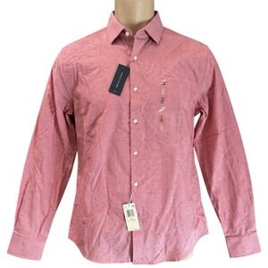 Tommy Hilfiger TheFlex Supima Ruby Button Shirt‎ Men Size 17 1/2 34-35 Slim Fit